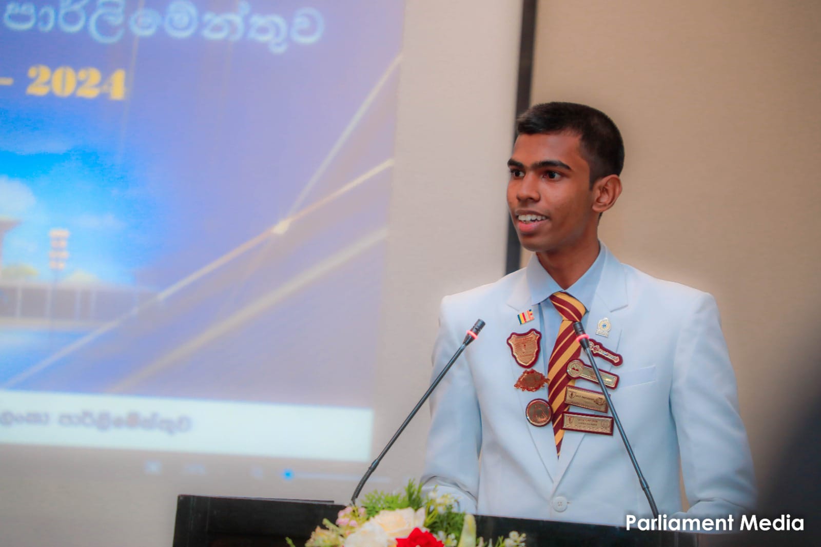Ramika Risiwara speaking at Parliament